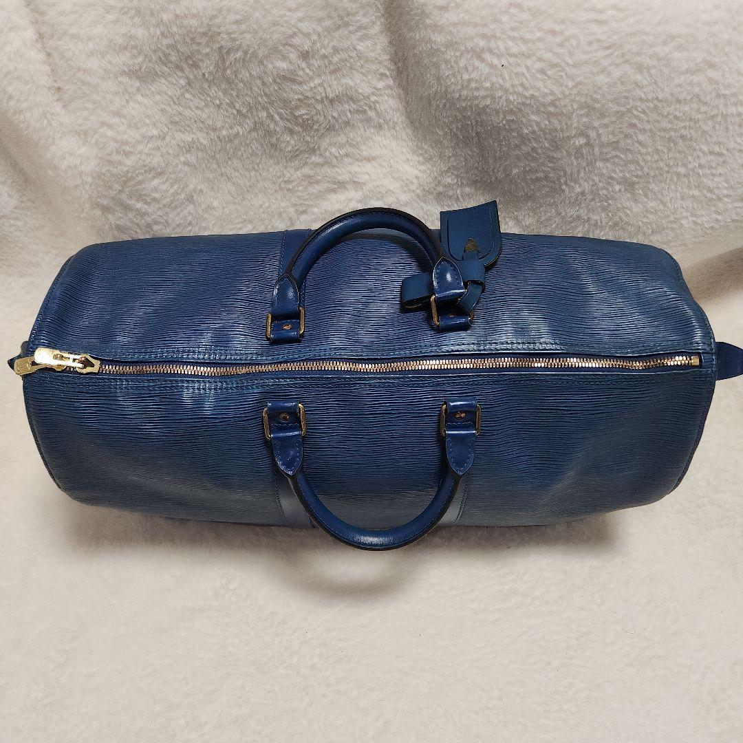 ルイヴィトン エピ キーポル50 トレドブルー ボストンバッグ 旅行かばん