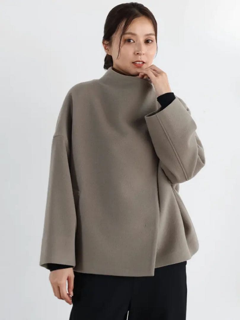 CLOVE スタンドカラーショートウールコート