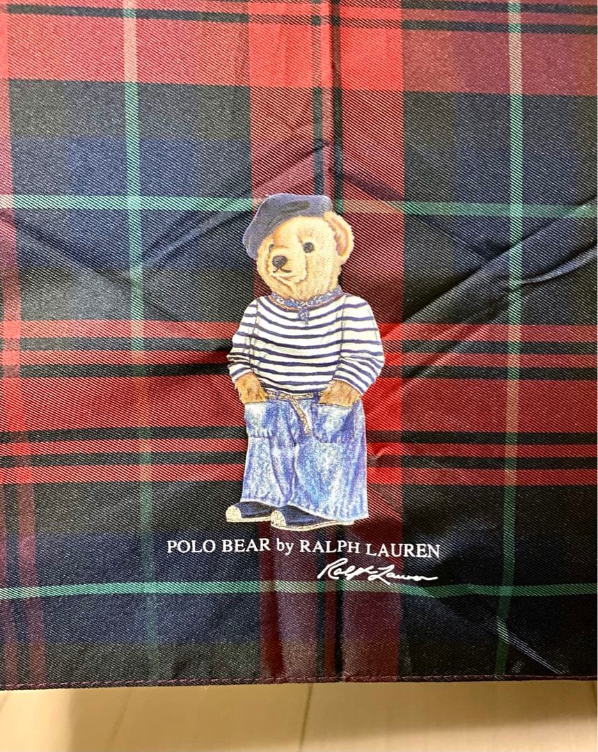 【未使用タグ付】ポロベア ポロ ラルフローレン 折りたたみ 雨傘 チェック