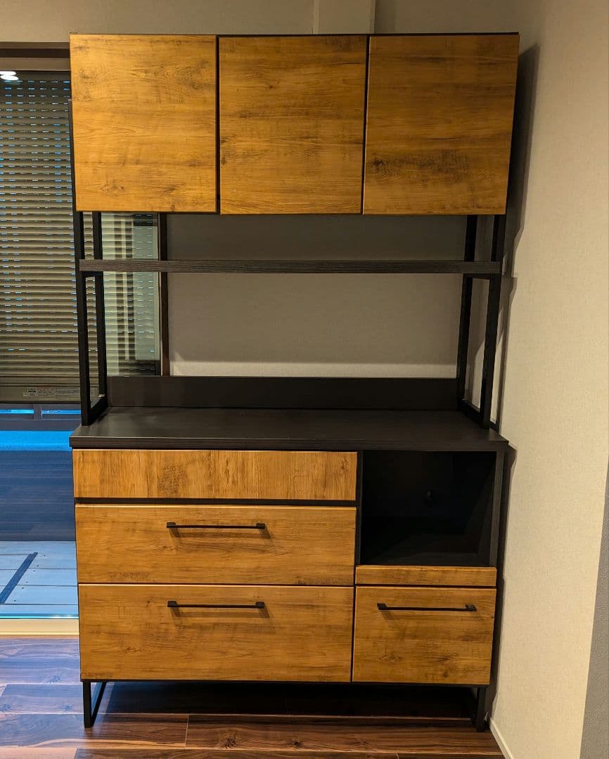 東京インテリア 大川家具／食器棚 キッチンボード ヴィンテージ