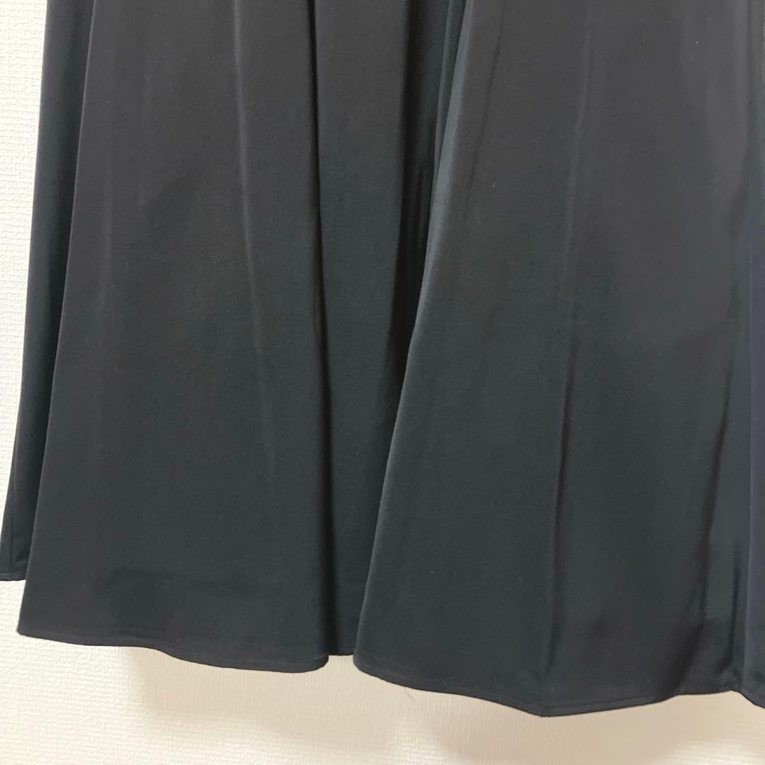 美品　人気　エトル　バック刺繍フレアドレス　パーティー　オケージョン　M