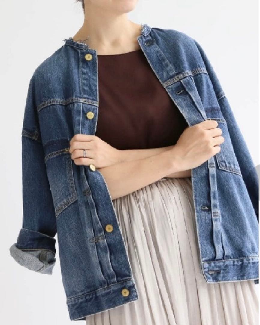 IENAリメイクルーズデニムブルゾン36