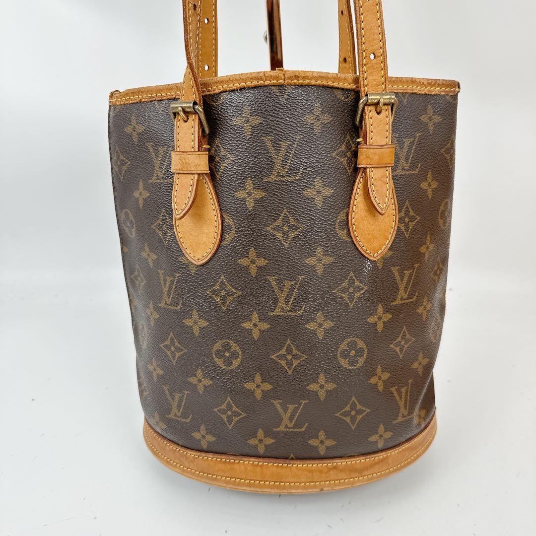 ベタなし　ルイヴィトン　モノグラム　プチバケット　ハンドバッグ