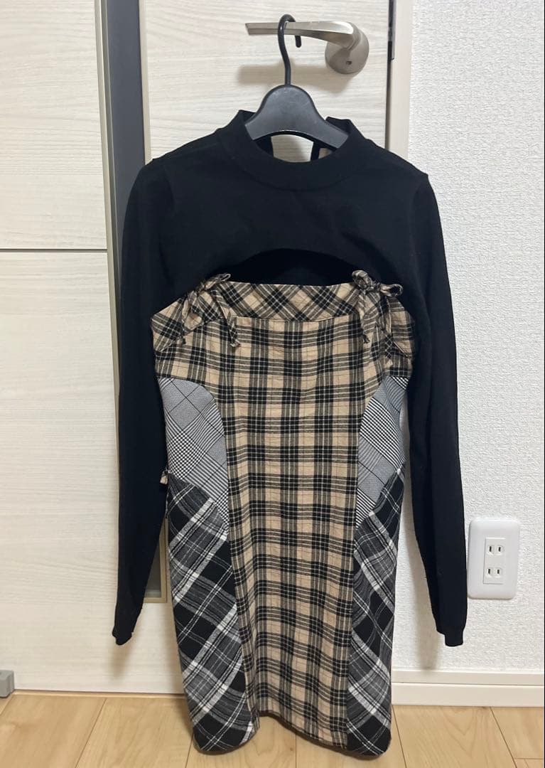 andmary khy check set ワンピース