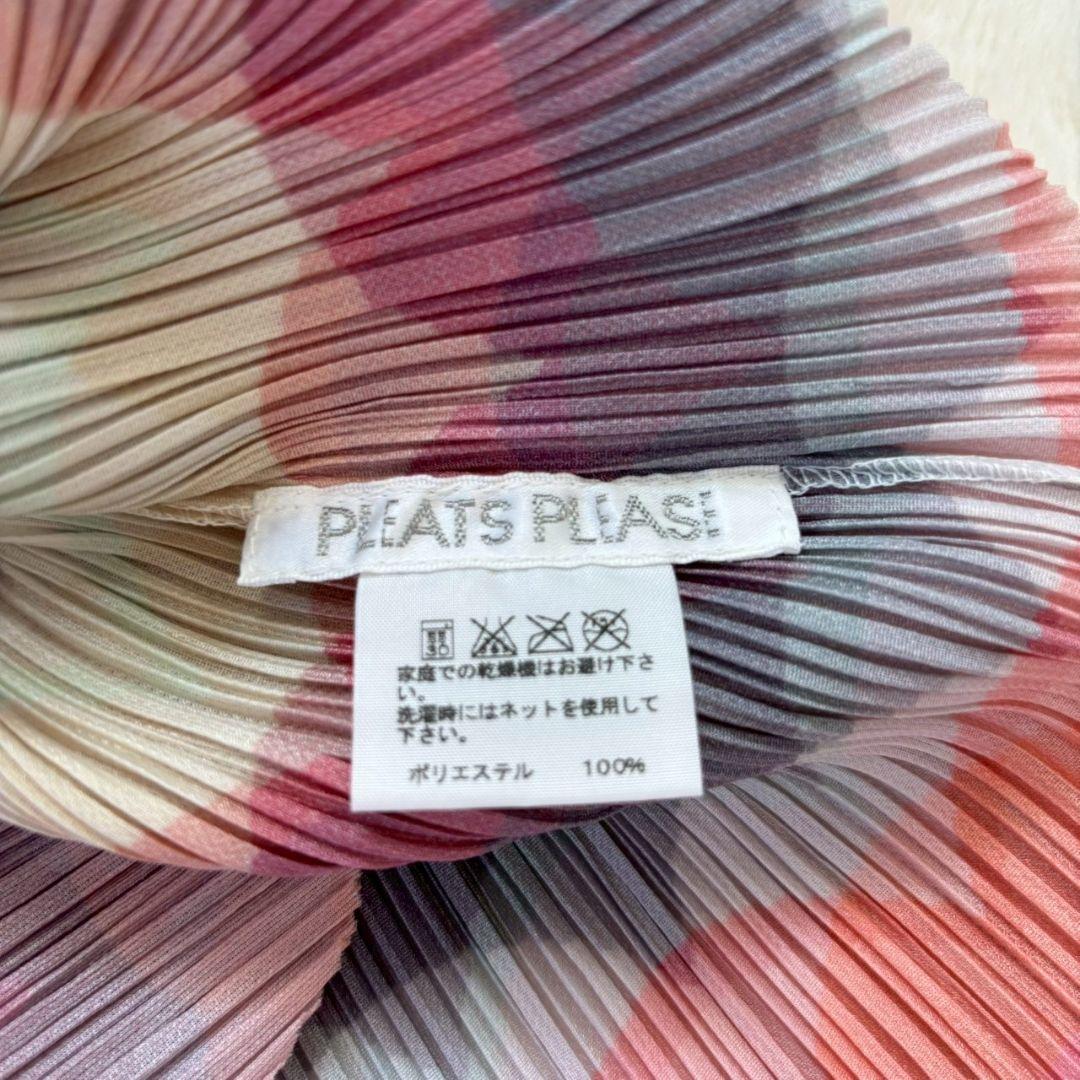 新品同様　プリーツプリーズ　イッセイミヤケ　カットソー　トップス　総柄