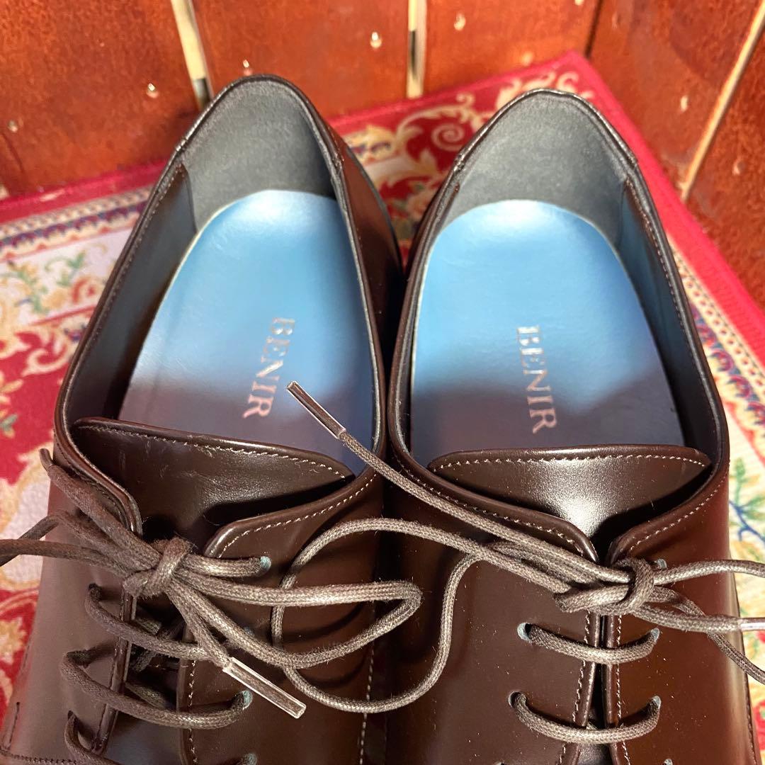 【美品】BENIRブライダルシューズ ウエディング26.5cm ダークブラウン