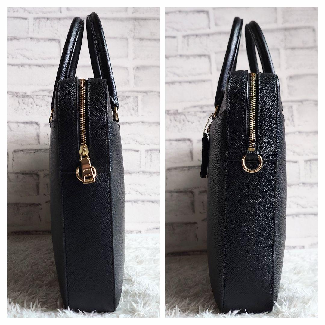 コーチ 2way ショルダーバッグ A4収納可能 ビジネス 斜め掛け 黒