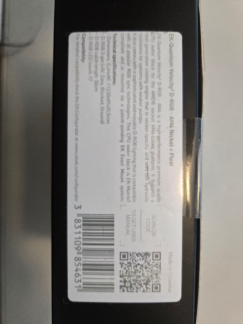 EK Quantum Velocity2 AM4 CPUウォーターブロック