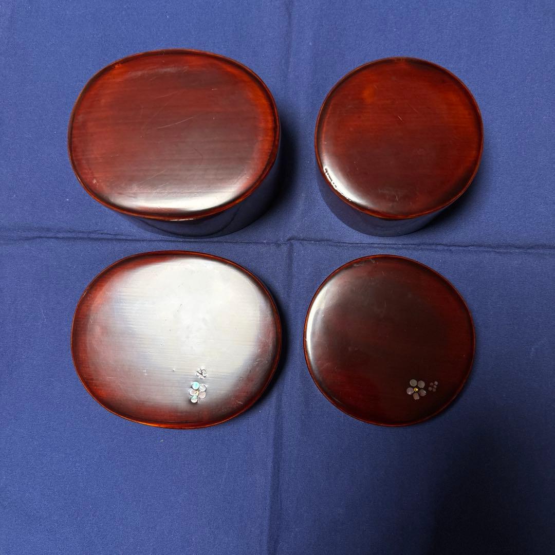 駿河漆器 螺鈿細工 お弁当箱小2点 名工 細田豊作