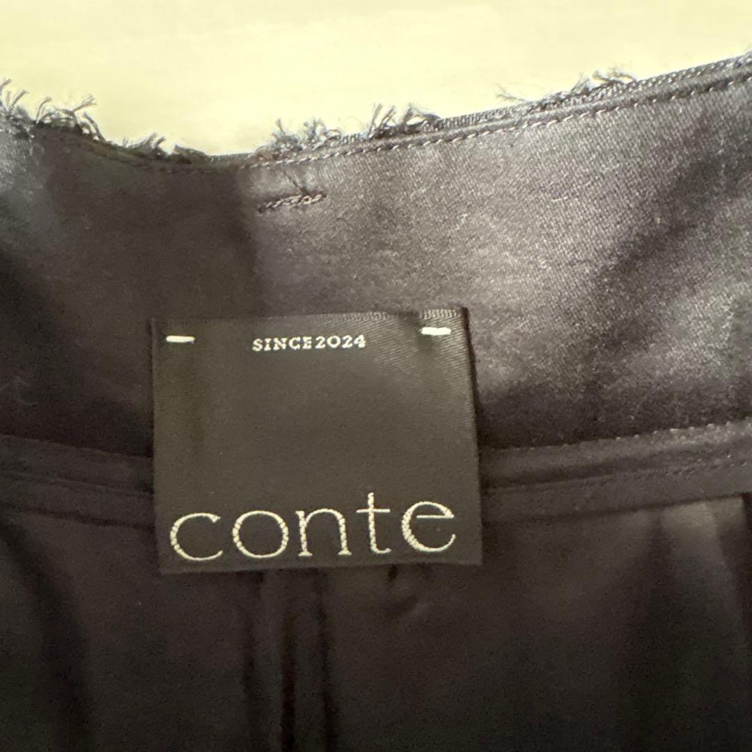 美品　conte テクスチャーパンツ 黒