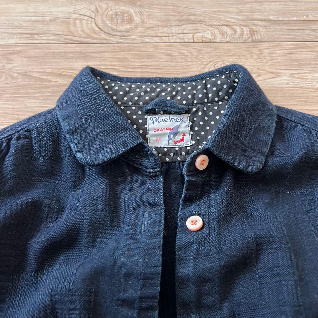 BlueTrickブルートリック 岡山デニム ドットワンピース インディゴ