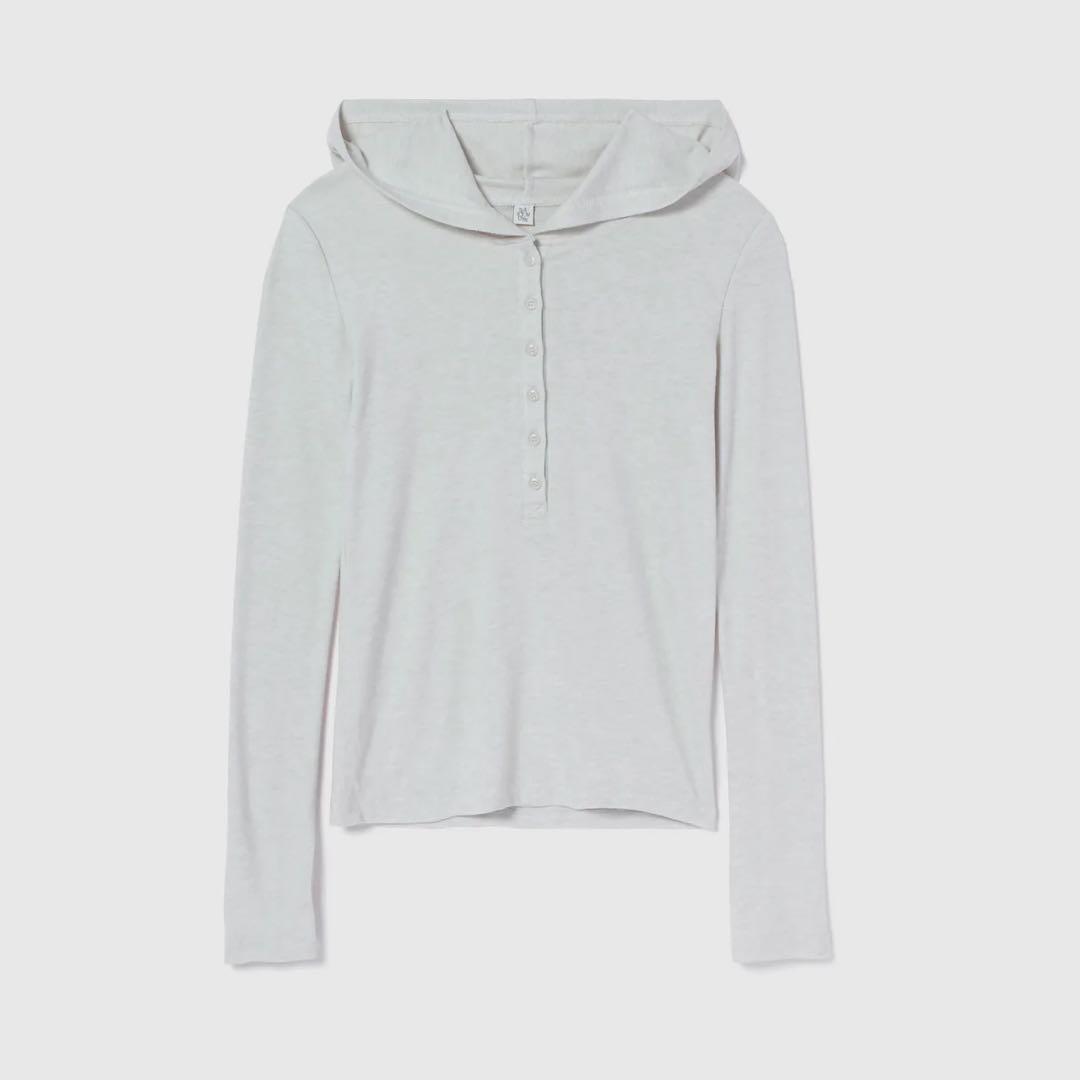 searoomlynn Hoodie Slimカットトップス ヘザーベージュ