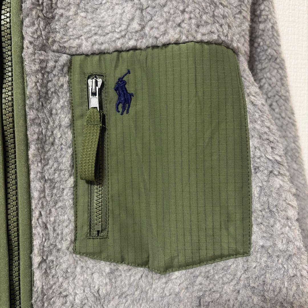ポロラルフローレン　ボアジャケット　グレー　グリーン　S〜M 長袖　ブルゾン