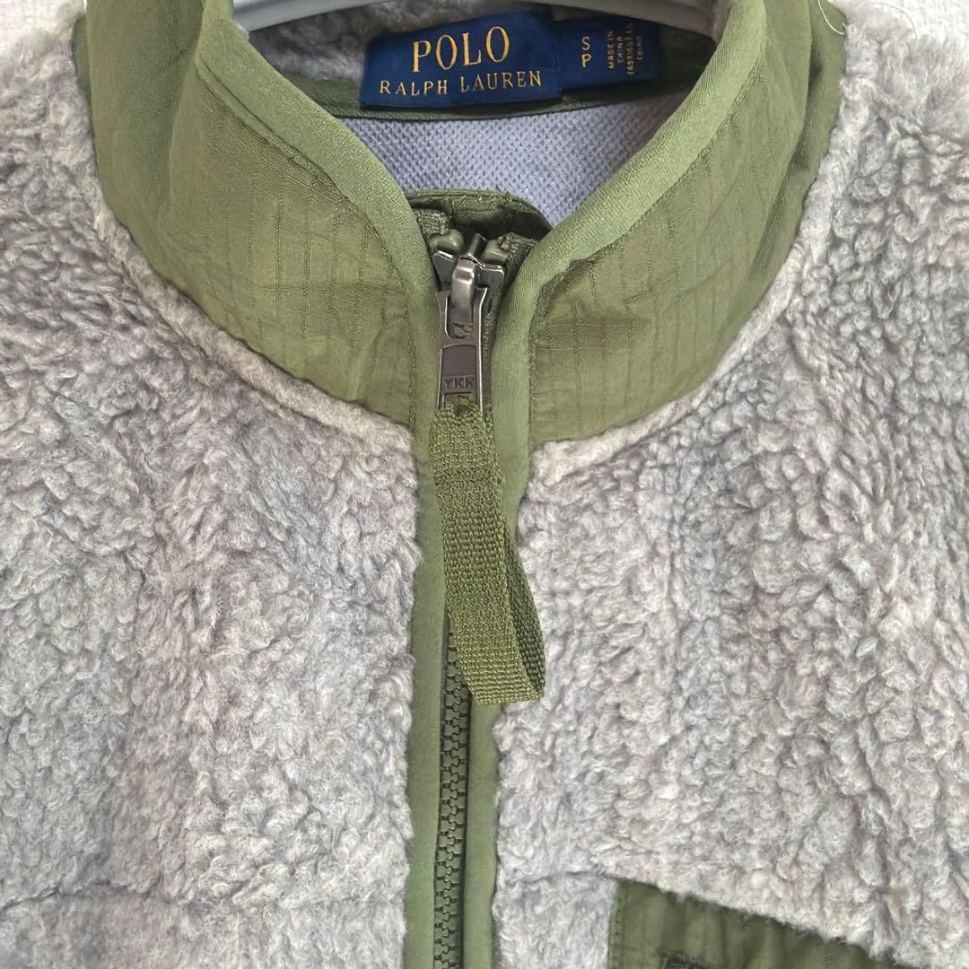 ポロラルフローレン　ボアジャケット　グレー　グリーン　S〜M 長袖　ブルゾン