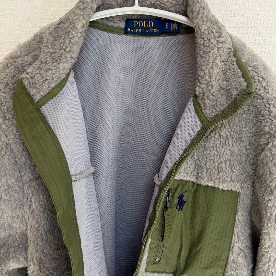 ポロラルフローレン　ボアジャケット　グレー　グリーン　S〜M 長袖　ブルゾン