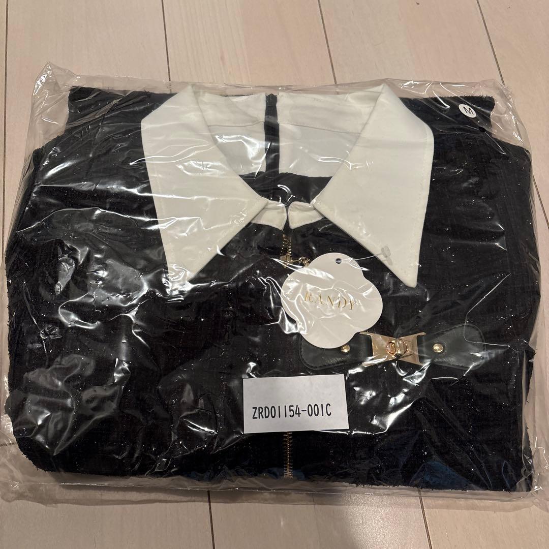 ワンピース Randy Asymmetry buckle tweed dress