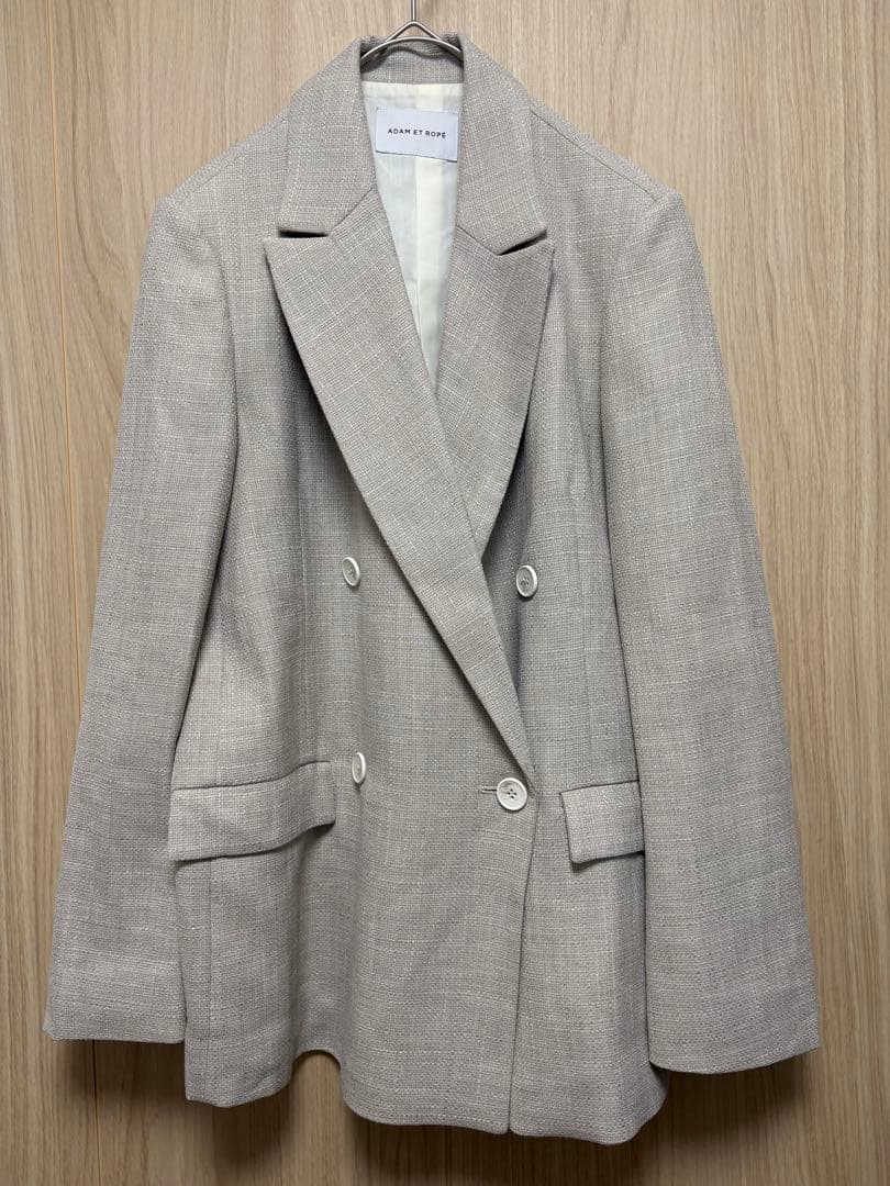 美品　アダムエロペ セットアップ　ツイードテーラードジャケット　パンツ　38