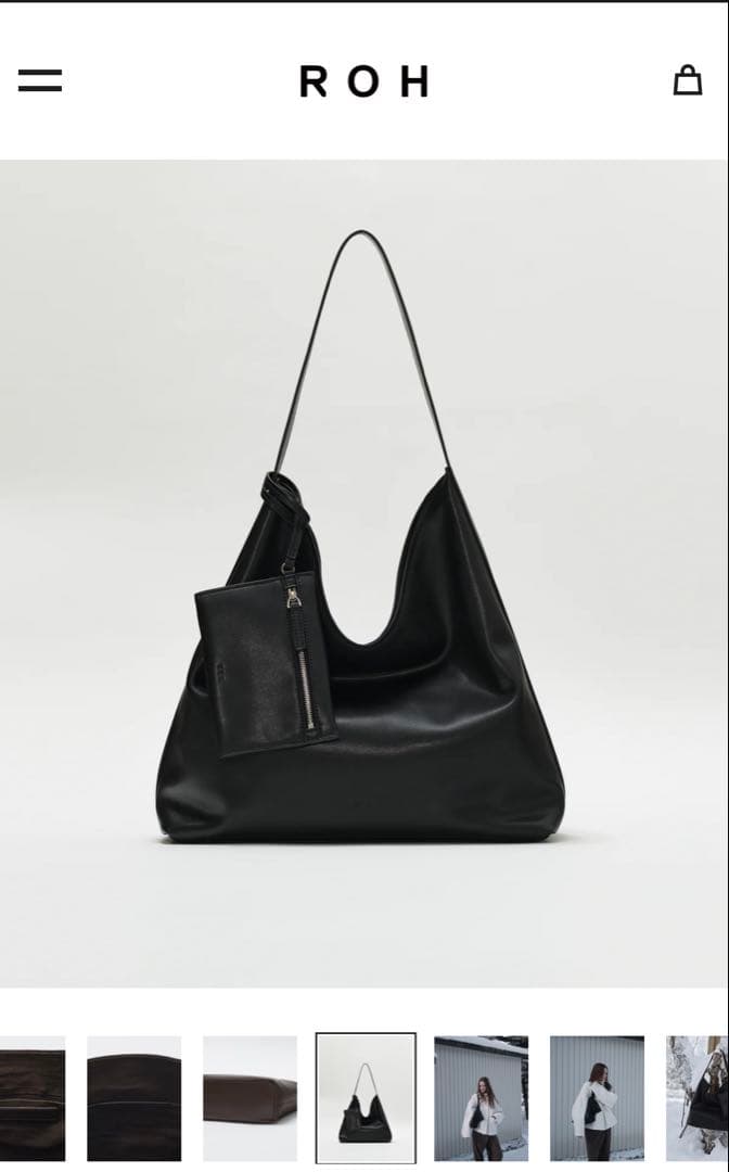 バッグ roh seoul pulpy hobo bag black