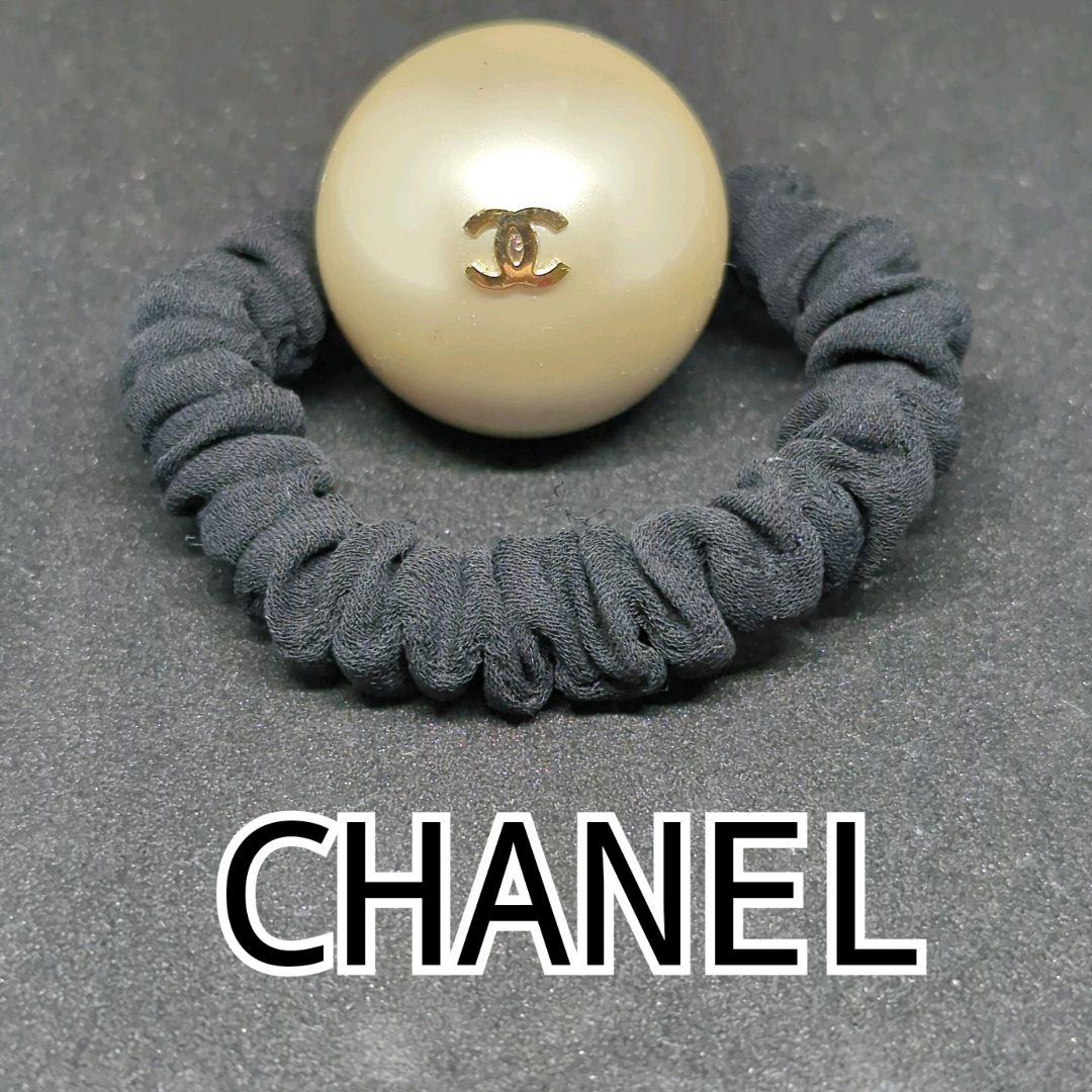 シャネル ヘアアクセサリー ヘアゴム シュシュ ココ F15V フェイクパール
