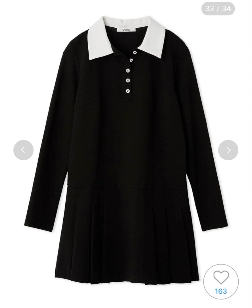 衿つきプリーツカットミニワンピース