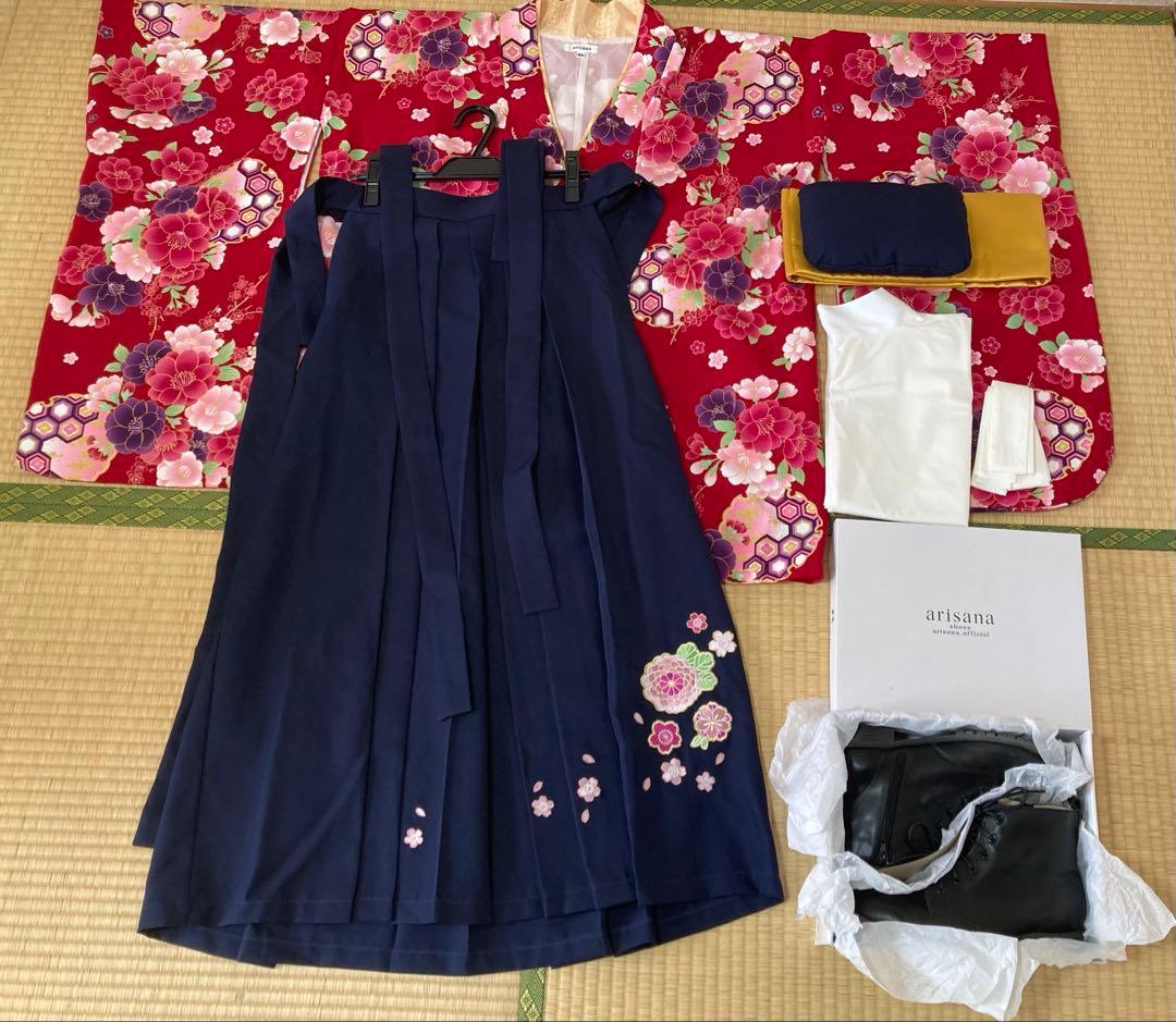 ブーツ付き/アリサナ/卒業式/袴セット160cm/説明書あり