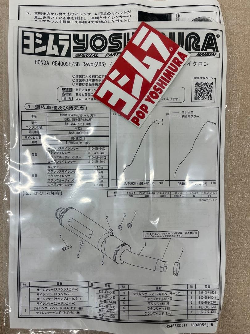 【美品】CB400SF/SB-REVO YOSHIMURA スリップオンマフラー