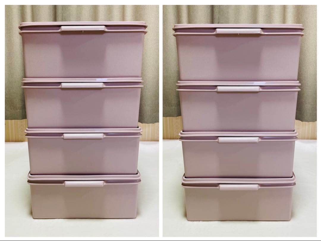 美品/4個セット/タッパーウェア/ロングスーパーケース/ピンク/収納/衣装ケース