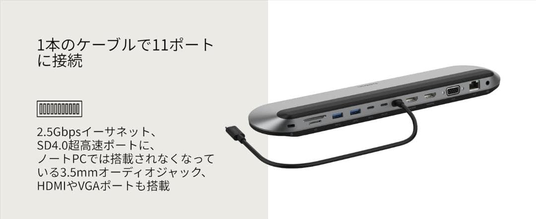 Belkin 11-in-1 USB-C ドッキングステーション 4K対応