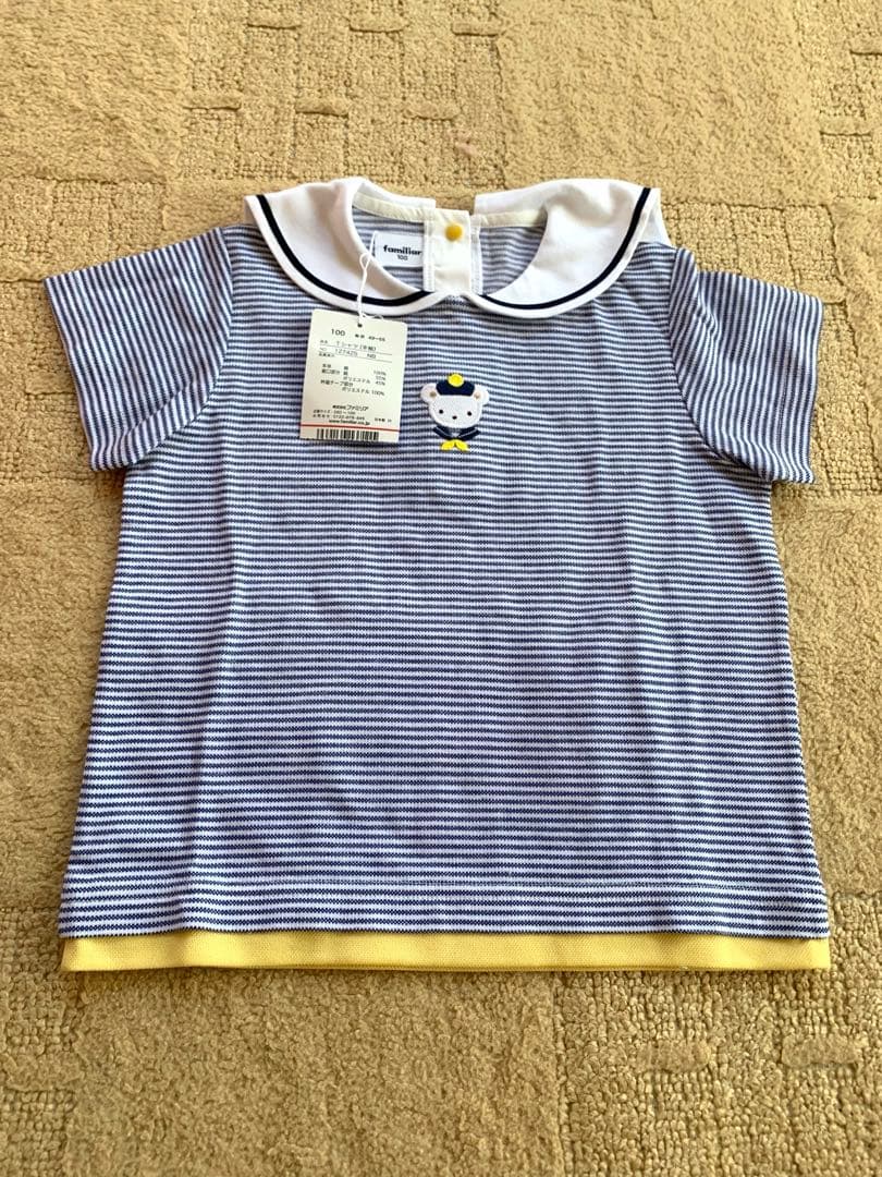 セーラー襟 ストライプ Tシャツ　ファミリア
