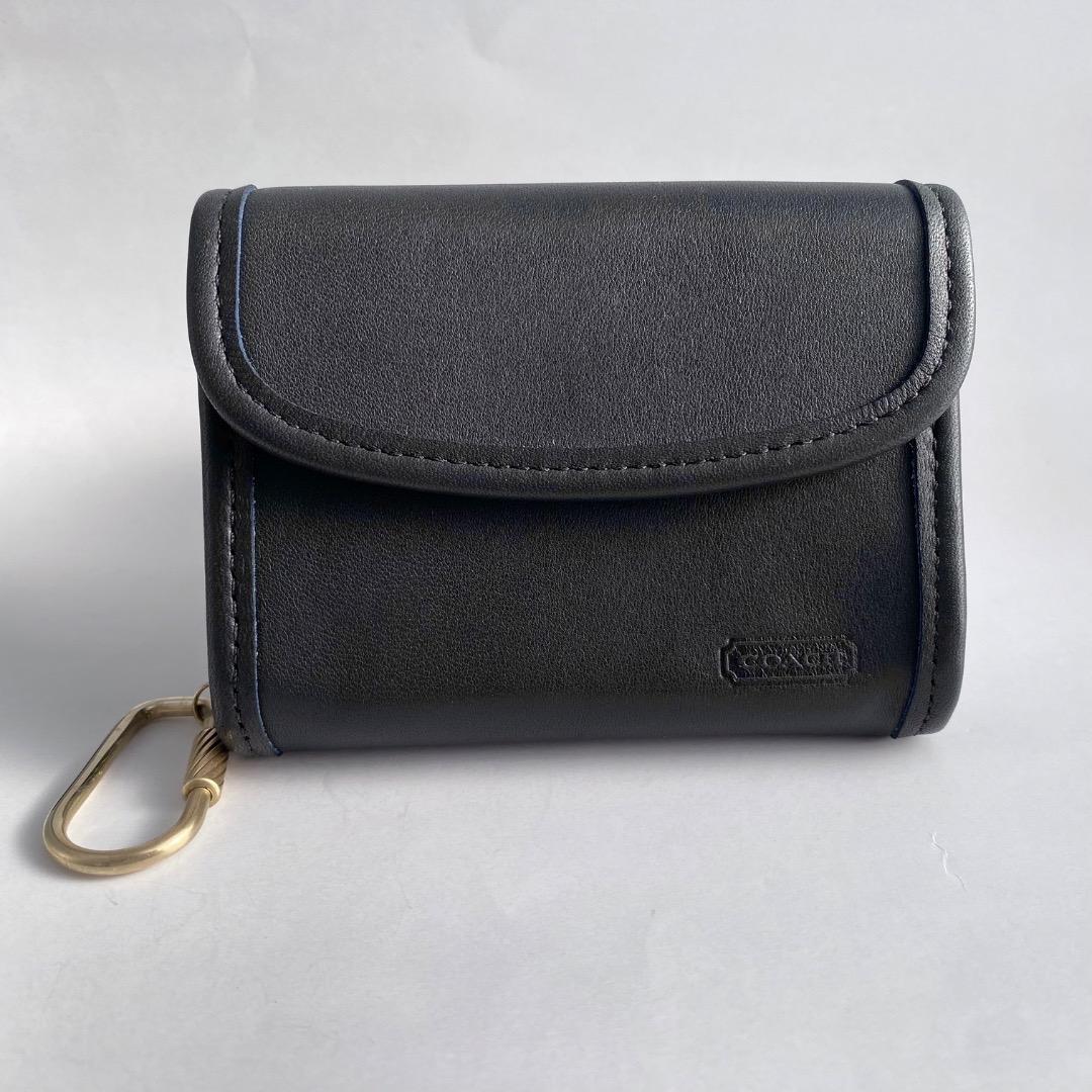 ②【オールドコーチ COACH ケース　ネイビー】小銭入れ　財布　名刺入れ