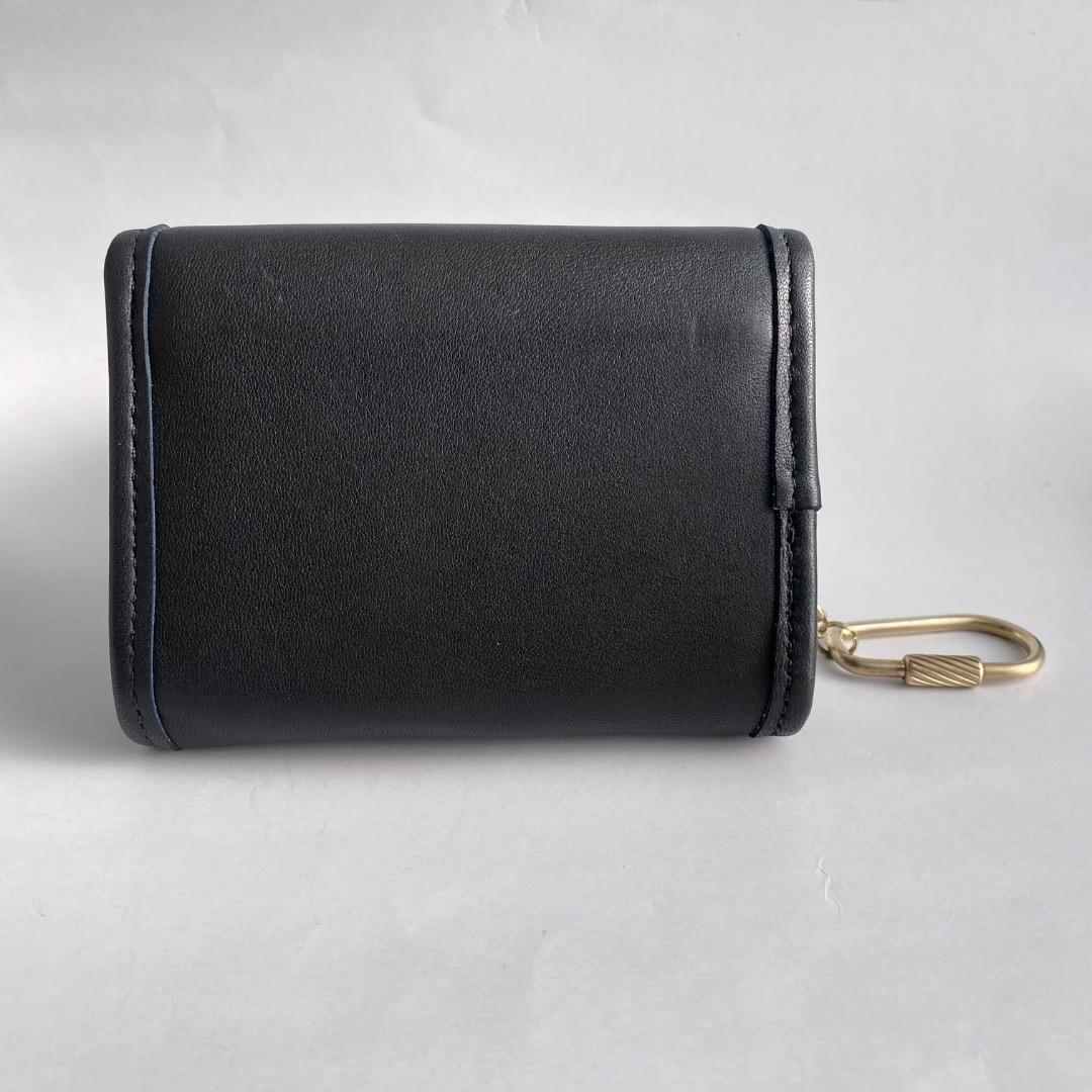 ②【オールドコーチ COACH ケース　ネイビー】小銭入れ　財布　名刺入れ