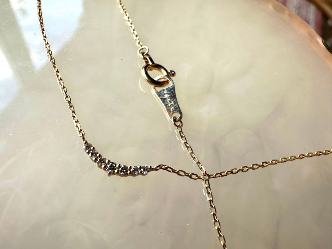 agete K10 ダイヤネックレス