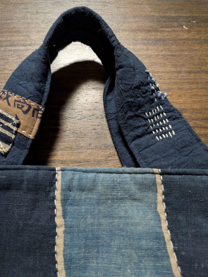 古布家紋刺し子トートバッグ