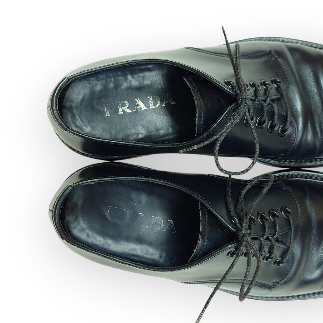 【正規】PRADA プラダ キャップトゥ メンズ レザーシューズ 革靴 26cm