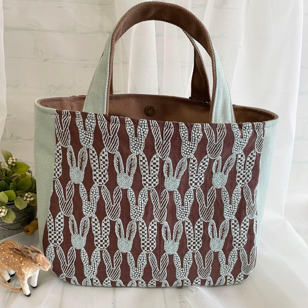 ハンドメイド　ラウンドトートバッグ　ミナペルホネン　pomppia　458