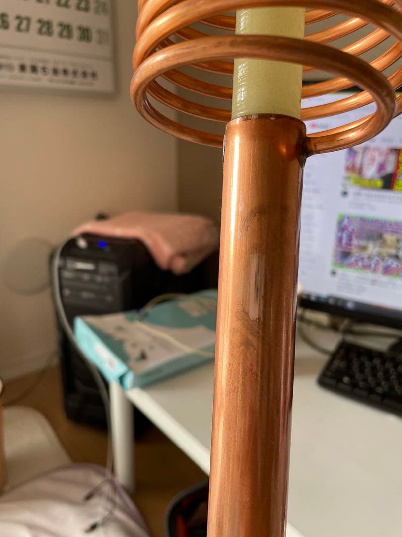 オーダー ハンドメイド21MHzアンテナ 銅製 ほぼ新品 モービルアンテナ