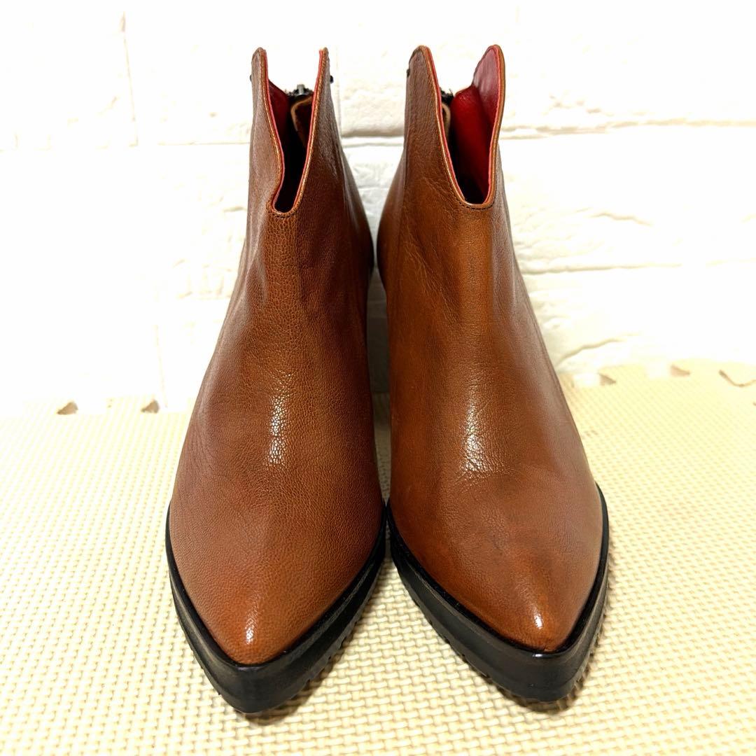 【未使用級】MANA マナ ショートブーツ チャンキーブーツ バックジップ 38