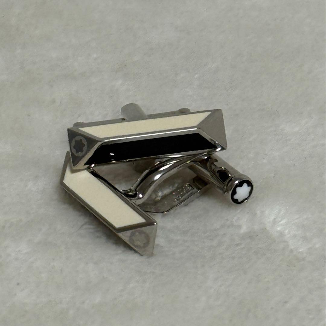 モンブラン★カフス★シルバー×黒×白系★美品