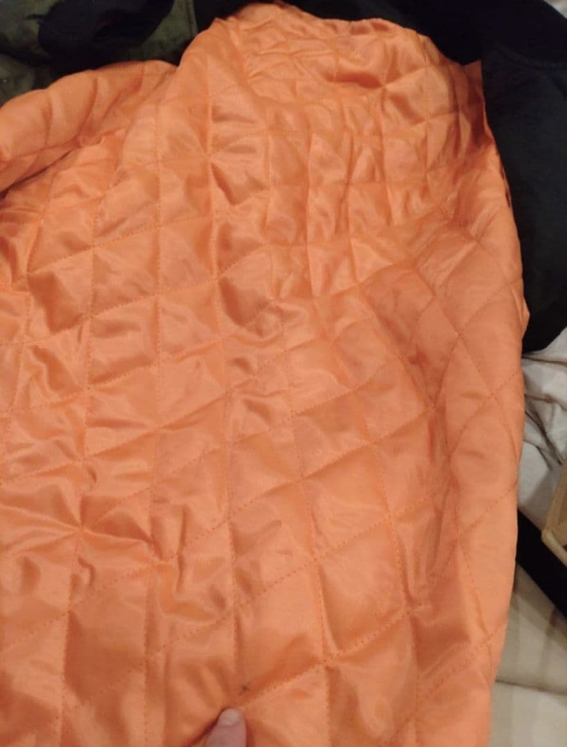 ・ミニタリーマキシロングコートカーキ ダブルジッパー ジャケット ブルゾン 中綿