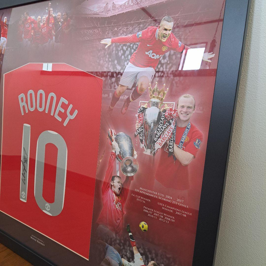 ルーニー　直筆サイン入り　マンチェスターユナイテッドユニフォーム フレーム付き