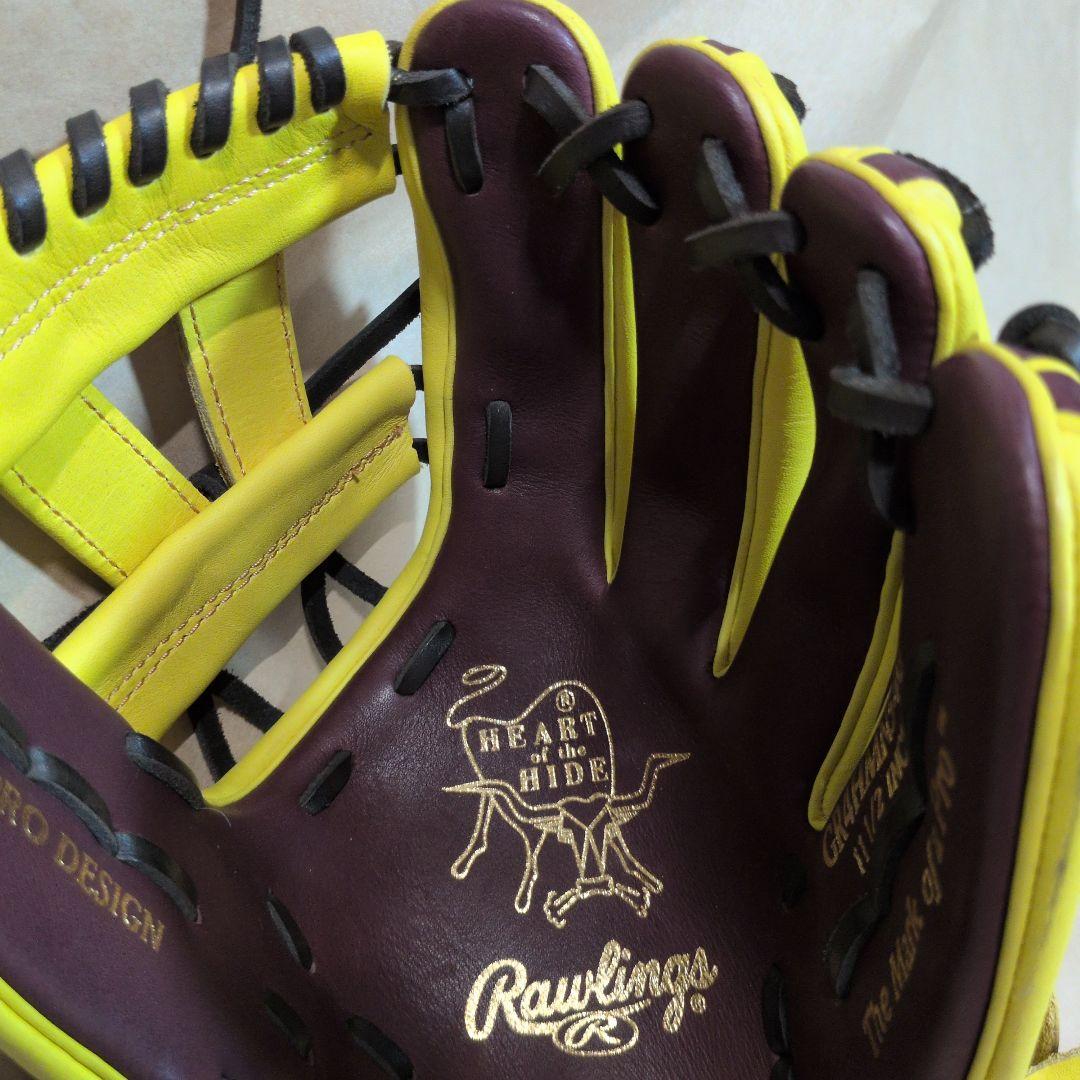 ローリングス:軟式用グラブ:右投げ:一般大人用:チョコ/イエロー:11.5インチ