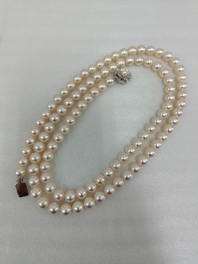 本真珠 パール ネックレス ロング80cm siver刻印