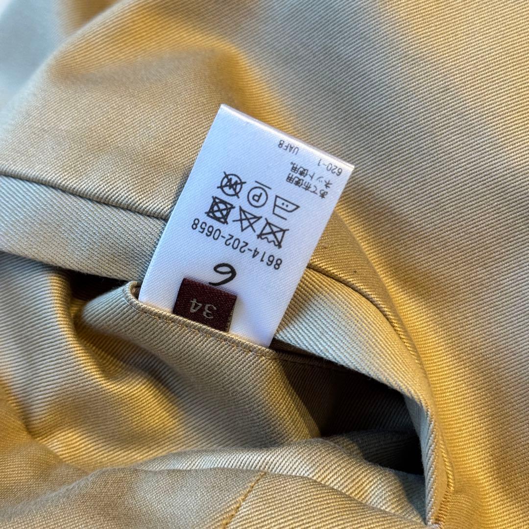 6(ROKU) コットンチノパンツ マーベルト ベージュ 34