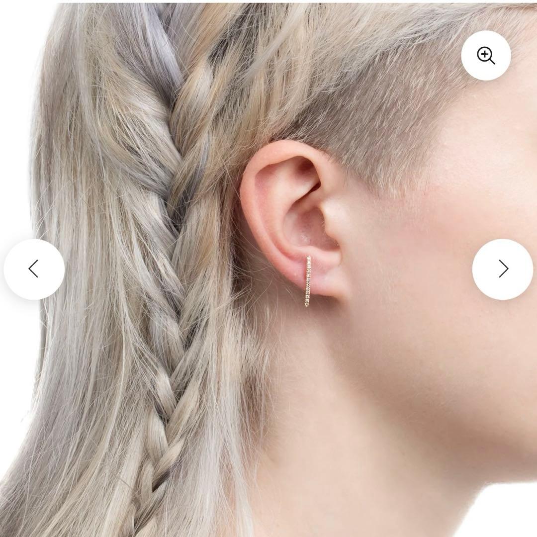 hirotaka ヒロタカ　Gossamer ショートバー ダイヤモンド ピアス