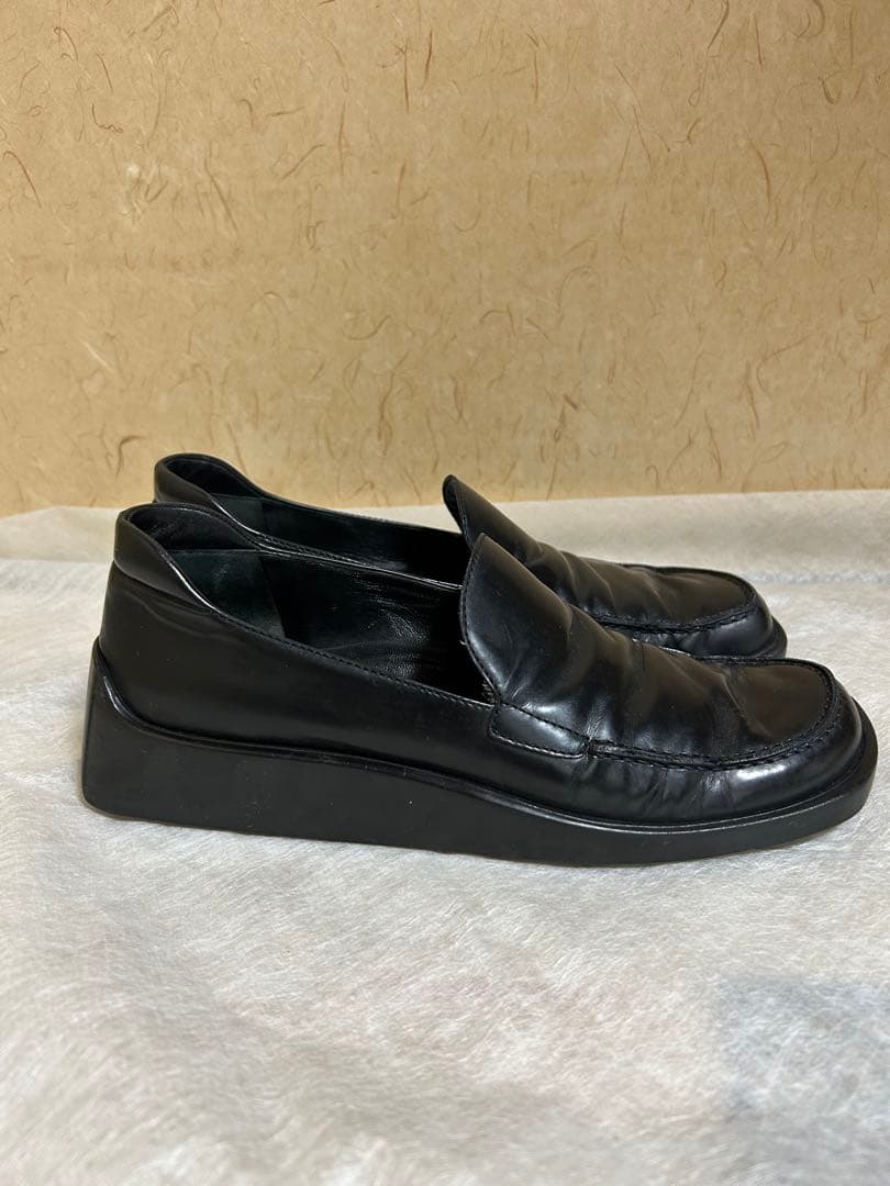 PRADA ブラック ローファー ウェッジソール 24.5