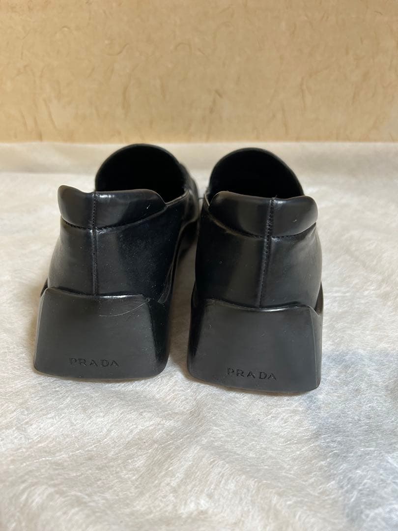 PRADA ブラック ローファー ウェッジソール 24.5