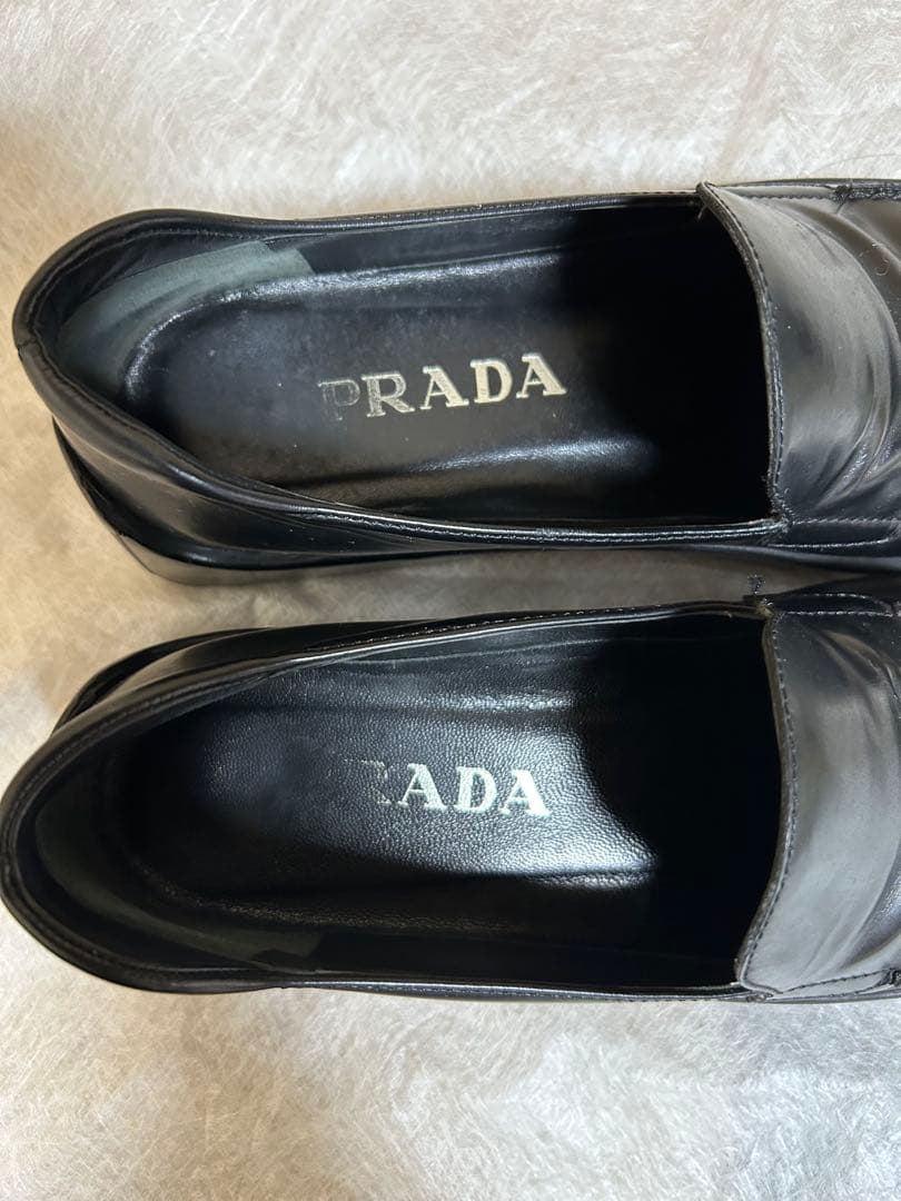 PRADA ブラック ローファー ウェッジソール 24.5