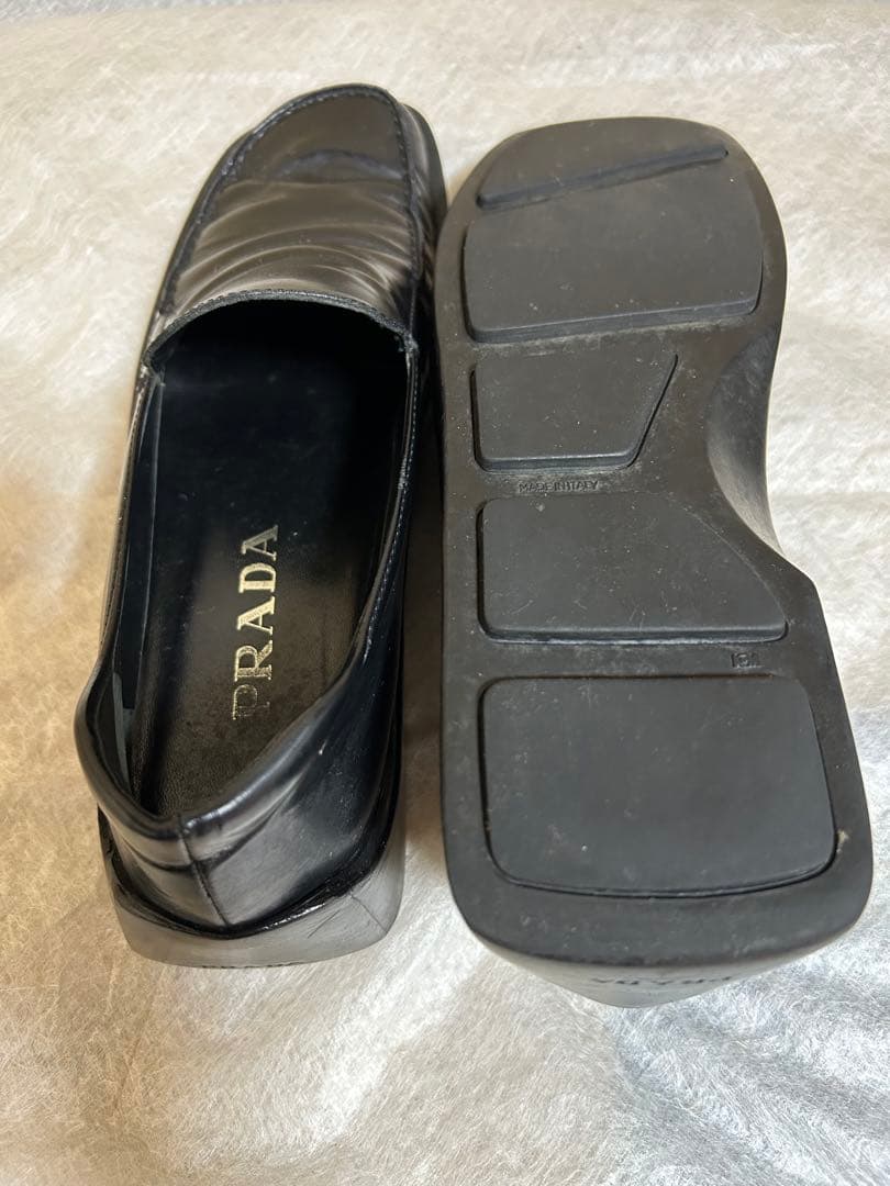 PRADA ブラック ローファー ウェッジソール 24.5
