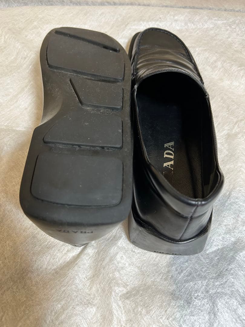 PRADA ブラック ローファー ウェッジソール 24.5
