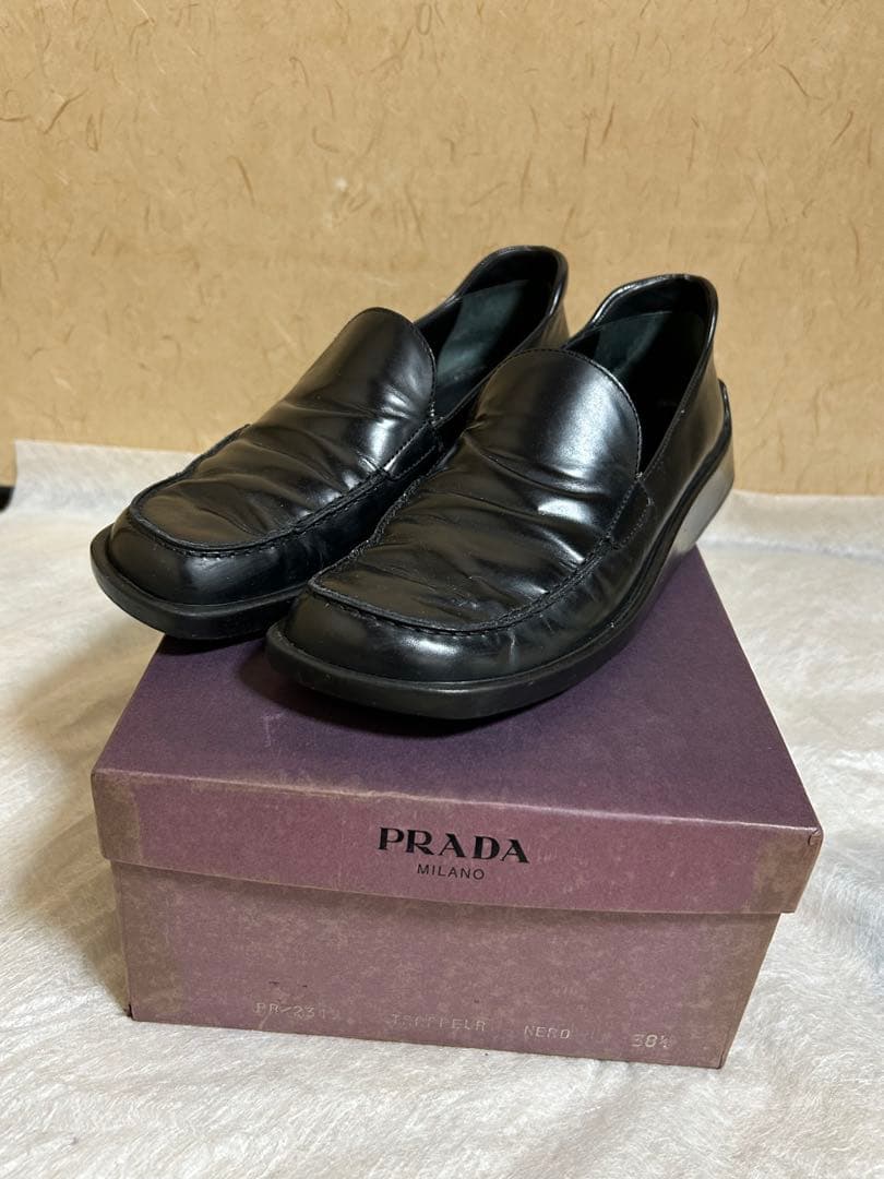 PRADA ブラック ローファー ウェッジソール 24.5